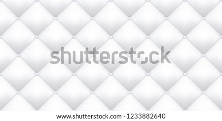 White leather upholstery texture pattern background. Vector vintage royal sofa leather upholstery buttons seamless pattern Royalty-Free Stock Photo #1233882640