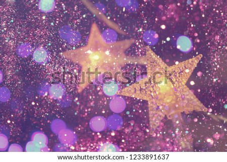 Holiday background, bokeh with stars