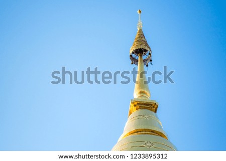 Wat Chaya Langka Chiangmai Thailand.Detailing and construction of a asian temple.