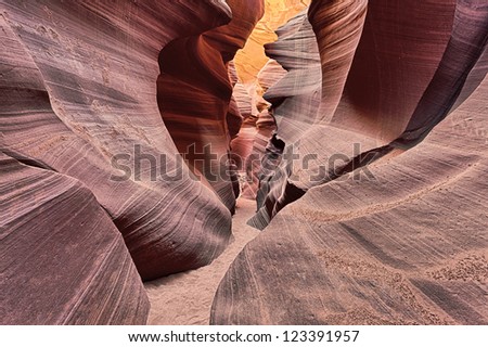 horizontal view of famous Antelope Canyon, Page, Arizona, USA