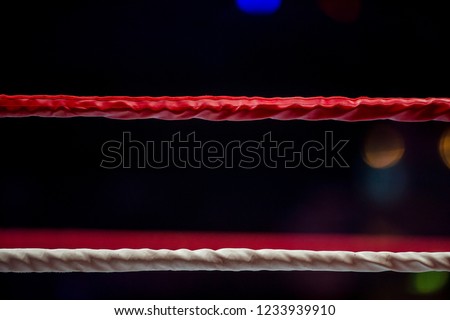 Boxing ring ropes with a blur spotlight