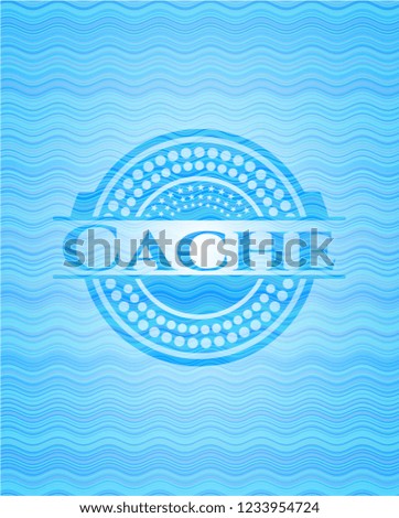 Cache water wave representation emblem background.