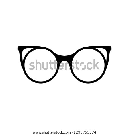 Retro glasses. Sunglasses black silhouettes. Eye glasses icon. Graphic ilustration