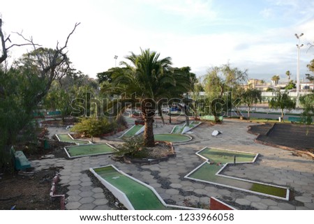 Photo Picture Image of an abandoned resort ruin mini golf in Las Galletas Tenerife Canary Islands