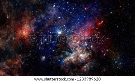 Cosmic galaxy background with nebula, stardust and bright shining stars. Elements of this image furnished by NASA.