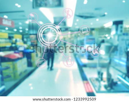 interface concept with icon for shopping in mall