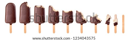 set of ice cream chocolate covered  Royalty-Free Stock Photo #1234043575