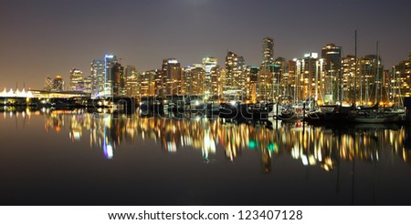 Vancouver downtown night, Canada BC