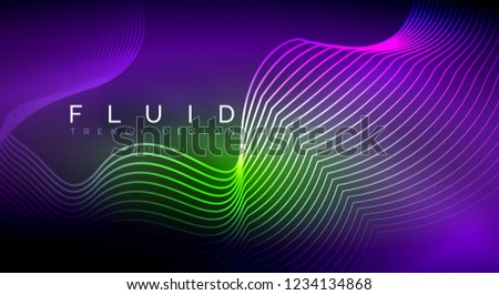 Digital flowing wave particles abstract background, vector smoke effect design