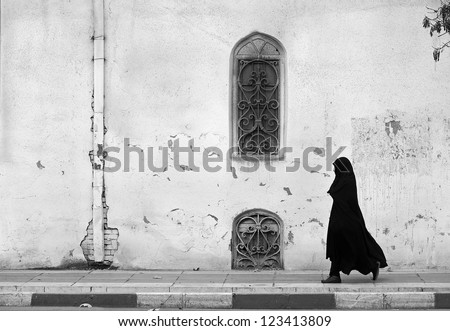 Veiled passenger, Tehran, Iran Royalty-Free Stock Photo #123413809