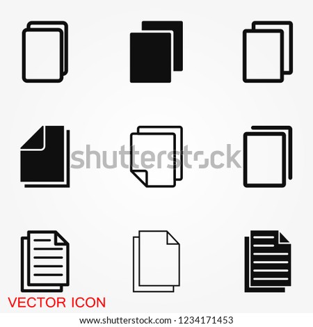 Copy vector icon. Duplicate app symbol. Creative UI item Royalty-Free Stock Photo #1234171453