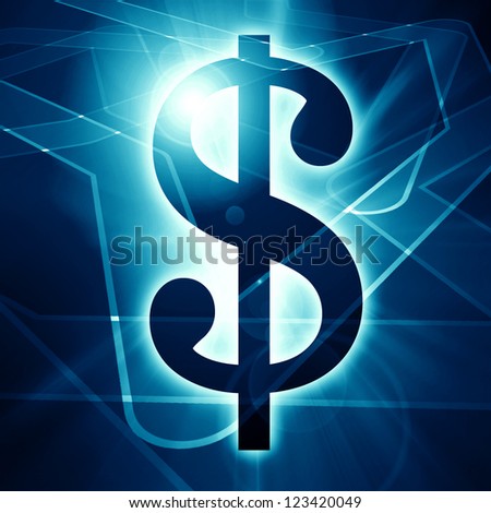 Dollar sign representing wealth and the american currency