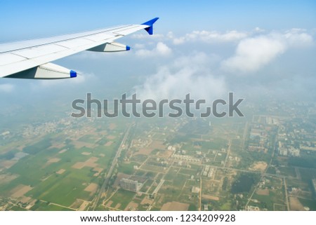 Picture taken during travelling through airplane from plain's window   