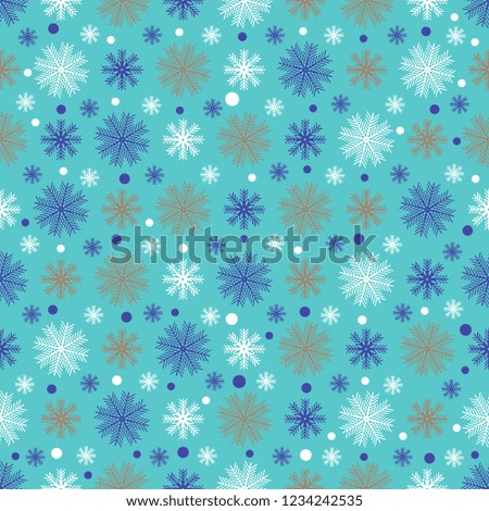 Seamless Christmas pattern with a pattern of snowflakes.
