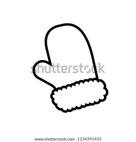 Santa gloves outline icon. Clipart image isolated on white background