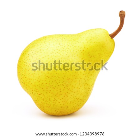 Fresh yellow pear fruit isolated on the white background with clipping path. One of the best isolated pears that you have seen. Royalty-Free Stock Photo #1234398976