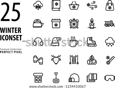 Winter and Christmas Icon Set premium collection with perfect pixel 