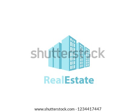 Real estate buildings logo - illustration

