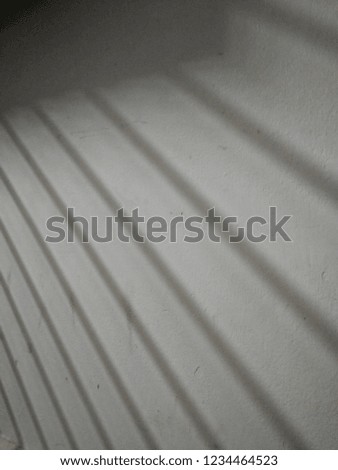 Shadow of the wrought iron on the white wall cement. 