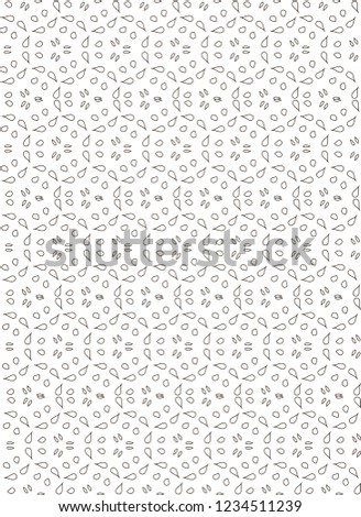 black and white monochrome seamless vector abstract ethnic pattern with ornamental foliage.