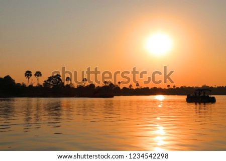 Sunset Zambezi River Royalty-Free Stock Photo #1234542298