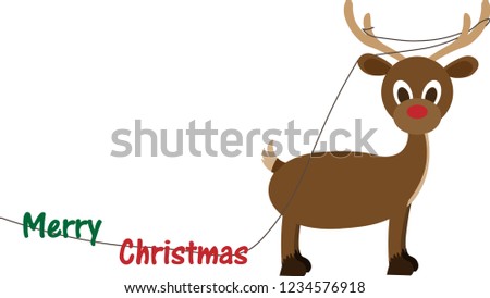 Reindeer with Merry Christmas