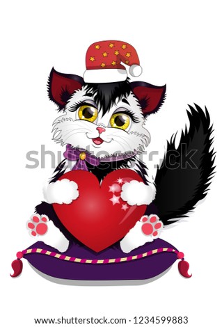 Cartoon Cat the best present for the New Year and Christmas