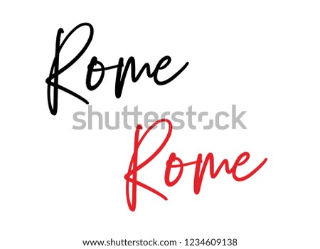 Rome calligraphy vector quote