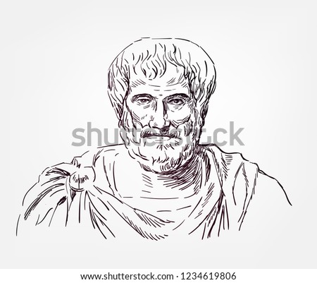 Aristotle sketch style vector portrait Royalty-Free Stock Photo #1234619806