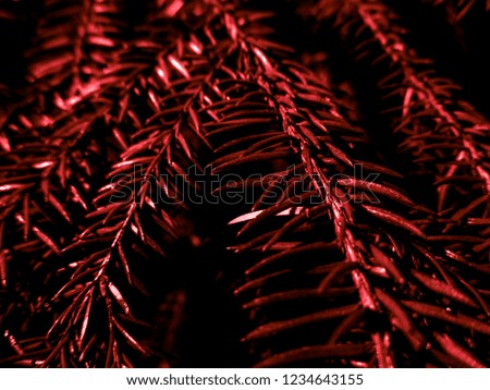 Red christmas tree - holiday christmas card. Background and Texture