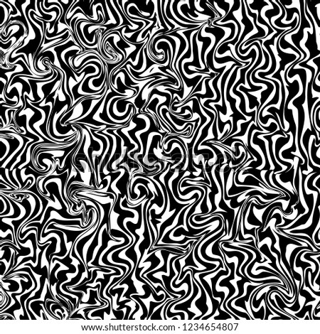 Vector black and white marbled abstract background. Liquid pattern. Grunge texture.