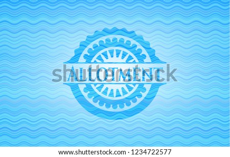 Allotment water representation emblem background.