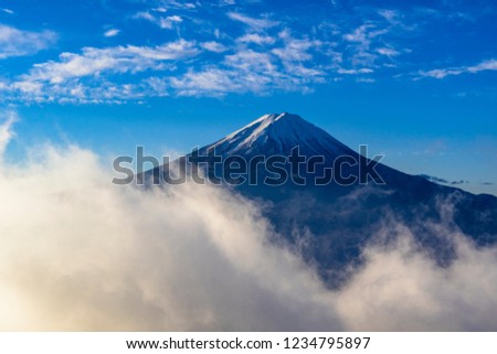 Mount Fuji and the sea clouds