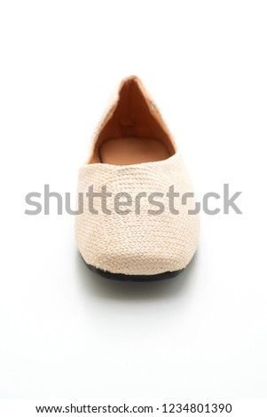 female and woman flat shoes isolated on white background