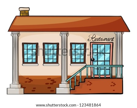 Illustration of a restaurant on a white background
