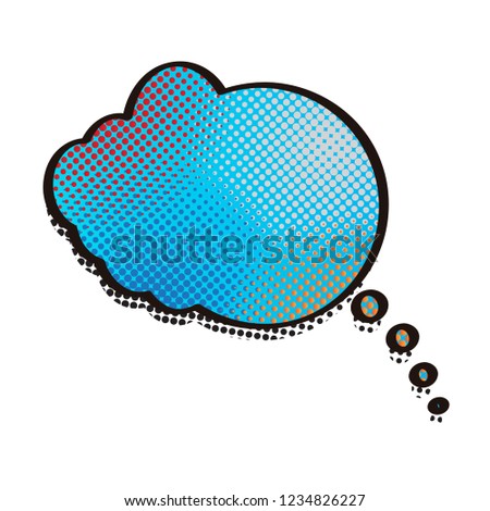 Comic bubble chat with halftone pattern. Vector illustration design