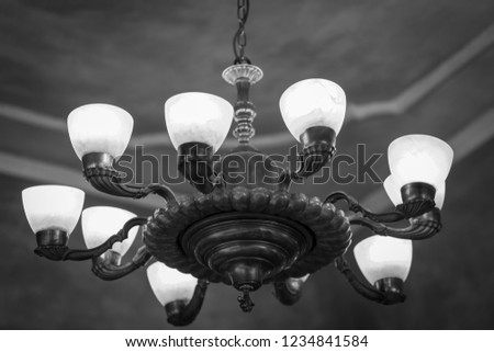 classic lamp and vintage chandeliers for interior hall