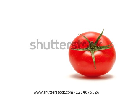 Whole Red Tomato Isolated On White Background. Organic Food. Cooking Ingredients. Pomodoro Timer. Royalty-Free Stock Photo #1234875526