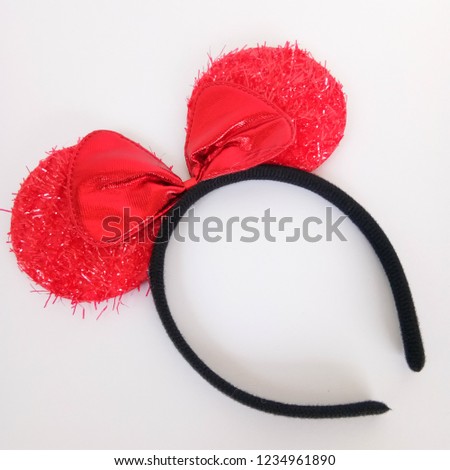 Headband Mouse Ears Red and Black