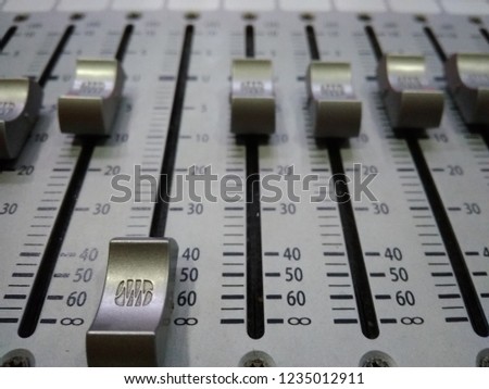 close up of Audio Mixer, natural tone
