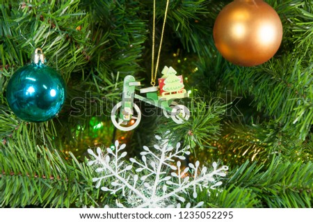 Bicycles for children on the Christmas tree