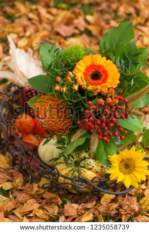 Autumn decoration in a garden