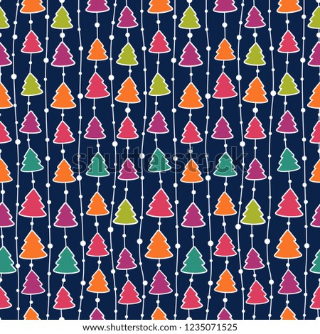Cute Christmas tree pattern.Vector illustration
