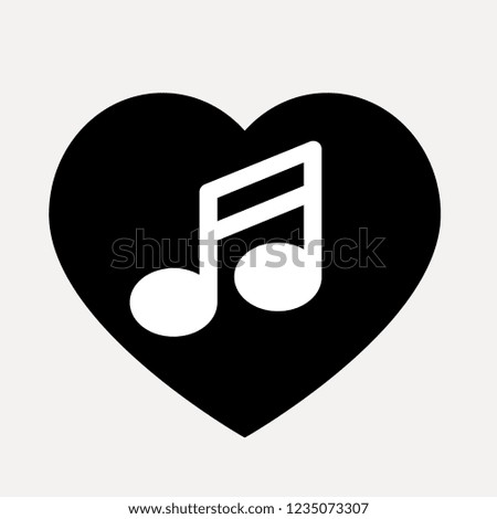heart love music and romance vector icon