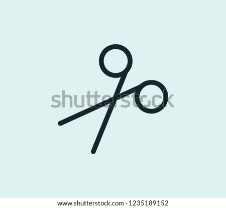 Scissors icon line isolated on clean background. Scissors icon concept drawing icon line in modern style. Vector illustration for your web mobile logo app UI design.