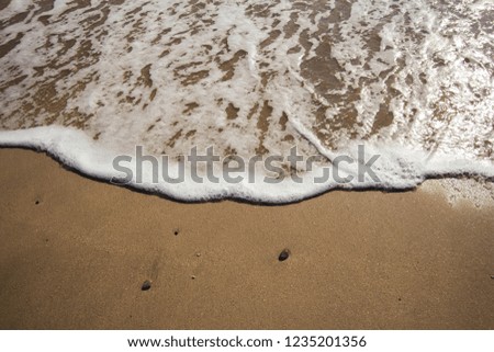 sea ​​white foam on white sand