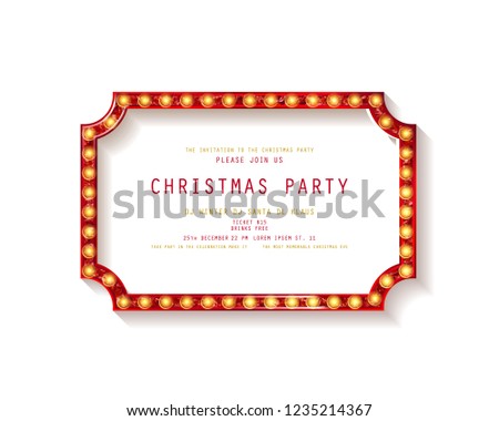 Invitation merry christmas party poster. on white background. Vector illustration