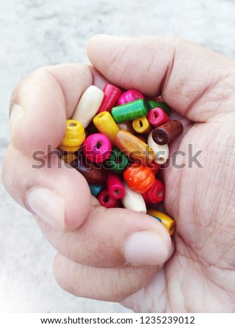 Handful of Colors Wooden Beads