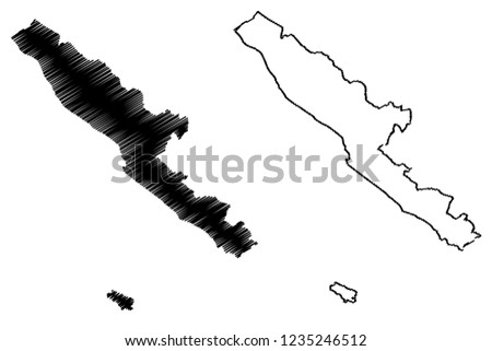Bengkulu (Subdivisions of Indonesia, Provinces of Indonesia) map vector illustration, scribble sketch Bencoolen or British Bencoolen map