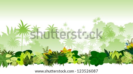 Vector Tropical Rainforest Jungle Royalty-Free Stock Photo #123526087